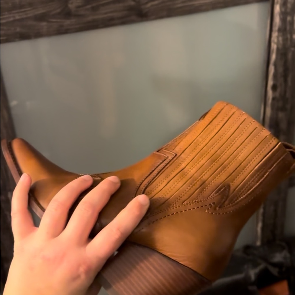 Thursday Boot Company Brown Heeled Boots with Chelsea Style - Picture 3 of 5